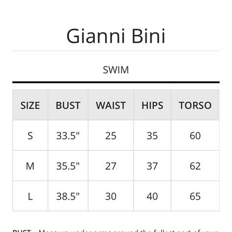 gianni bini|gianni bini size chart.